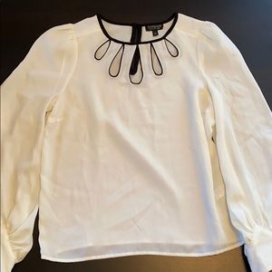 Puffy Sleeve Off White /Beige Topshop Blouse